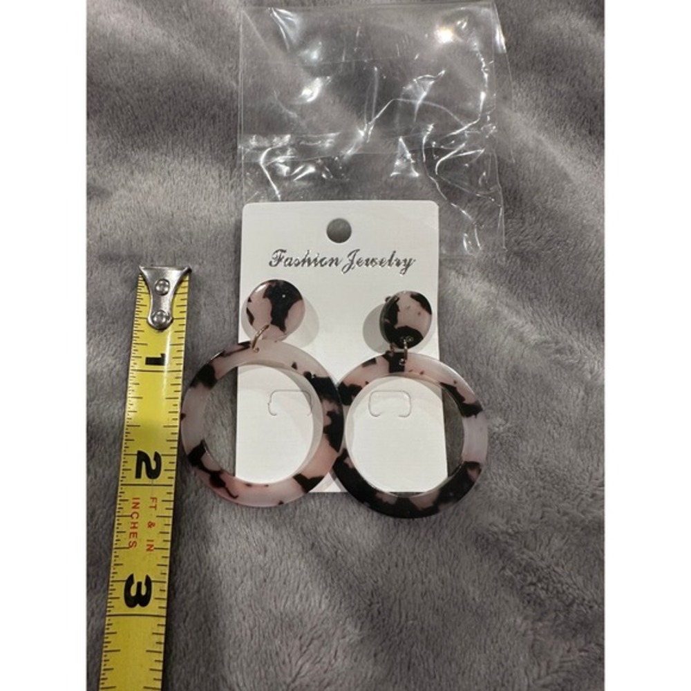 Fashion Earrings Tortoise Shell‎ Dangle Drop Hoop Earrings Circle